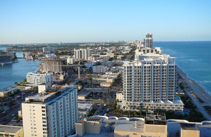 Aerial North Miami FL, A1A Popcorn Ceiling Removal